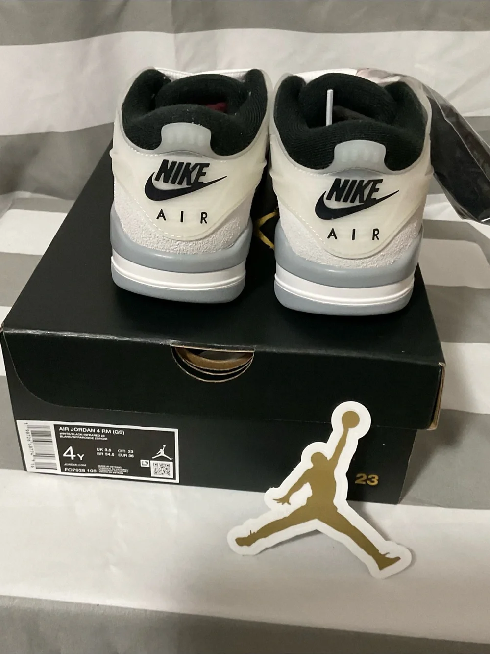 Air Jordan 4 RM (GS) “White/Black-Infrared 23” Youth 4 / Women’s 5.5 New w/ Box